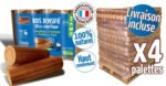 Bûches compressées WOODSTOCK 4 palettes de 416 sacs de 5 bûches