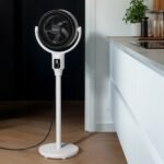 AirFlo 43" Ventilateur sur pied hybride intelligent - Circulateur d'air ultra-silencieux - Blanc/Noir – Image 3