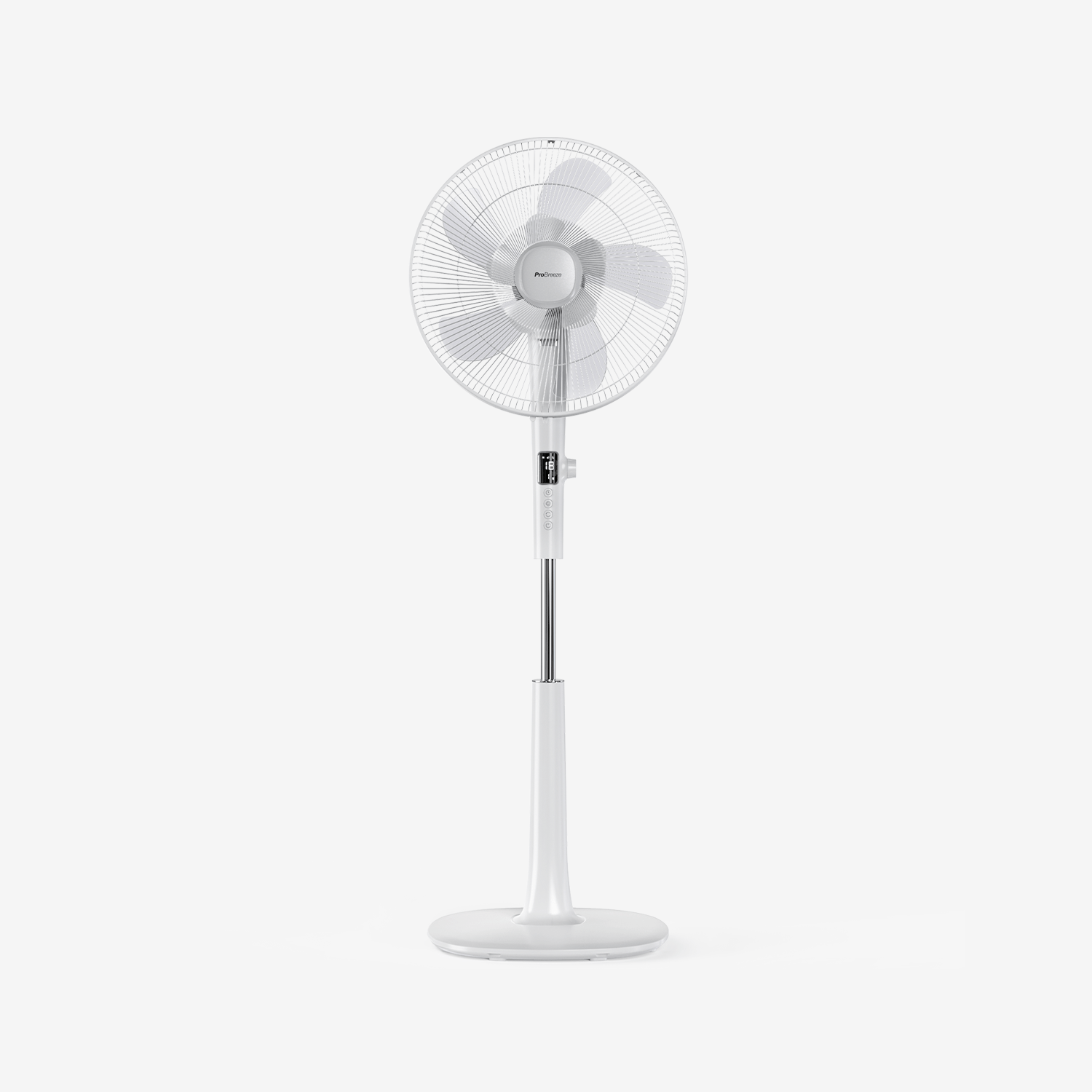 PB-F08WHERO.png 16" Ventilateur sur pied - Moteur CC basse consommation, 3 modes de fonctionnement et télécommande - Blanc – Image 1